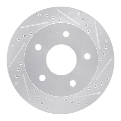 R1 00-02 Dodge Ram 1500 Pickup Front Right Drilled & Slotted Silver Brake Rotor