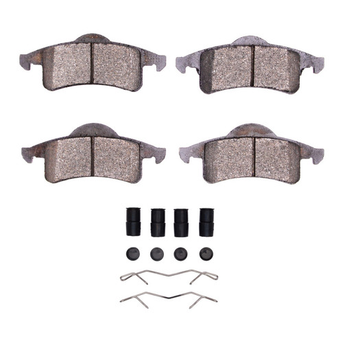 R1 99-04 Jeep Grand Cherokee Rear Ceramic Brake Pads & Hardware Kit