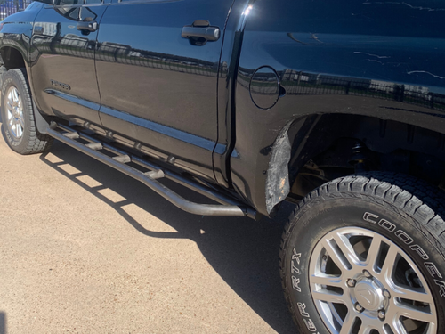 Cali Raised 14-21 Toyota Tundra Step Edition Rock Sliders - No Kick Out/No Filler Plate/Raw Steel