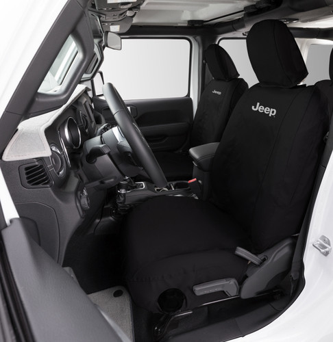 Covercraft 18-24 Jeep Wrangler JL Hybrid 4Xe 2-Row Endura Jeep Logo SeatSaver 2nd Row Seat Covers