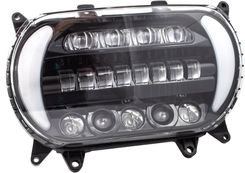 Led Sharktooth W/ Turns Blk/chr Fltr  15-up
