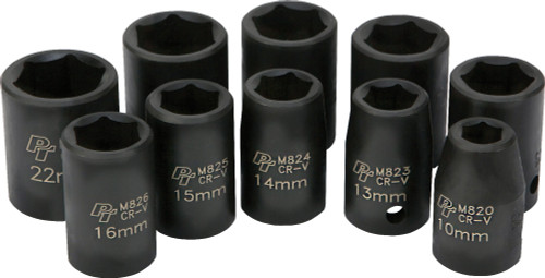 10 Pc 1/2" Met Imp Skt Set Shallow