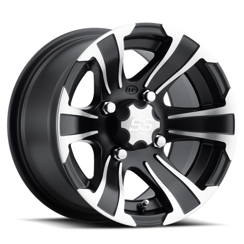 ITP SS 312 14x6 / 4x156 BP / 4+2 Offset Black w/ Machined Wheel