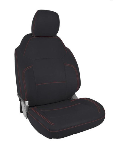 PRP 2021+ Ford Bronco 2 Door Front Seat Covers (Pair) - Black w/ Red Stitching