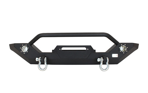 Fishbone Offroad 87-06 Jeep TJ/YJ Wrangler TJ/YJ Steel Front Bumper W/LEDs - Blk Textured Pawdercoat