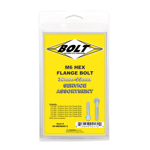 M6 8mm Hex Flange Bolt Assortment 60 Piece Kit