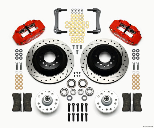 Wilwood Narrow Superlite 6R Front Hub & 1PC Rtr Kit 12.88in Drilled -Red 79-81 Camaro