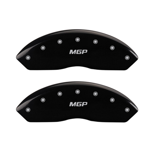 MGP 4 Caliper Covers Engraved Front & Rear MGP Black Finish Silver Char 2017 Toyota Corolla IM