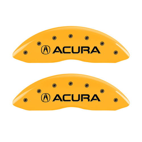 MGP 4 Caliper Covers Engraved Front & Rear Acura Yellow Finish Black Char 2008 Acura TL