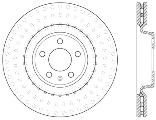 StopTech 12 Audi A6 Quattro/11-12 A7 Quattro/13 Q5/7-11/13 S4/12 S5 Front Left Drilled Rotor