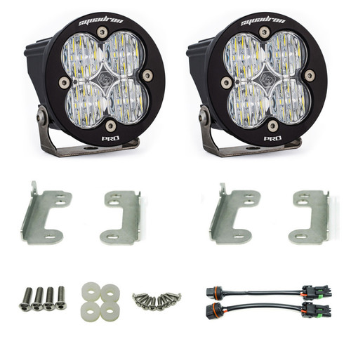 Baja Designs 07-09 Wrangler JK w/OE Bumper Squadron R Pro Fog Pocket Kit - Clear
