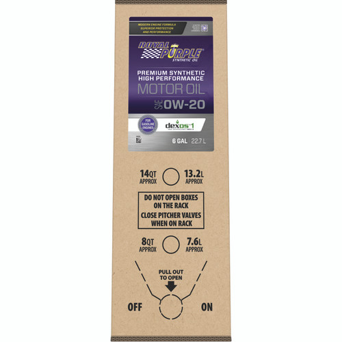 Royal Purple Premium Synthetic High Performance Multi-Grade 0W20 Motor Oil - 6 Gallon Bag-In-Box
