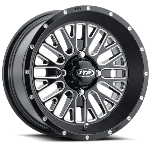 ITP Momentum 15x7 / 4x137 BP / 30mm Offset Black w/ Milled Accents Wheel