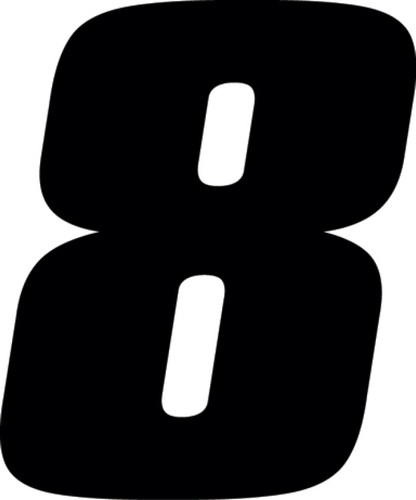 Hardline Dirt Digits 3pk 4 in. - High Gloss Number 8 - Black