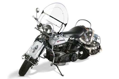 National Cycle 36-47 Harley-Davidson Knucklehead/1948 PanHead Vintage Round Top Windshield-Clear