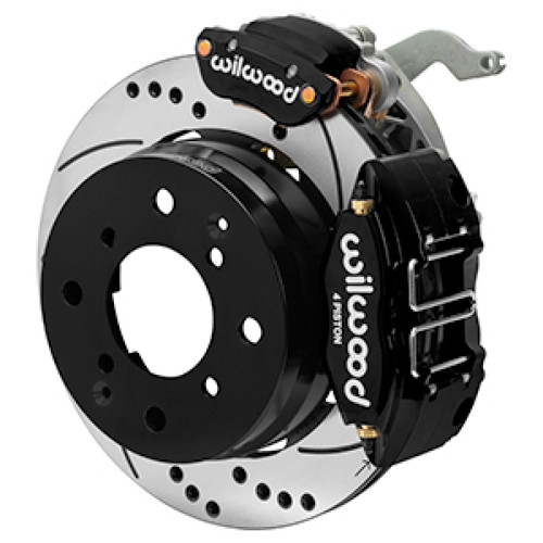 Wilwood 70-76 Porsche 914 Rear Powerlite Brake Kit Dilled & Slotted - Black