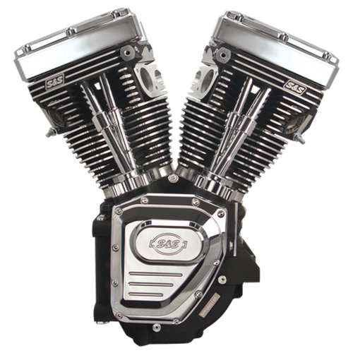 S&S Cycle 99-06 BT T124LC Long Block Engine w/ 585 Cam - Wrinkle Black