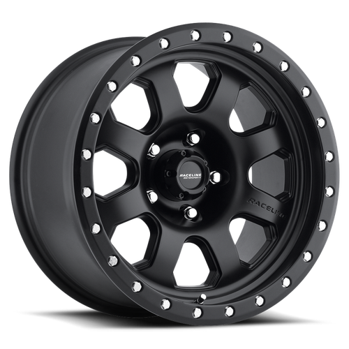 Raceline 928B Monster 17x9in / 5x127 BP / -12mm Offset / 83.82mm Bore - Satin Black Wheel
