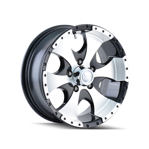 ION Type 136 15x6 / 6x139.7 BP / 0mm Offset / 108mm Hub Black/Machined Wheel