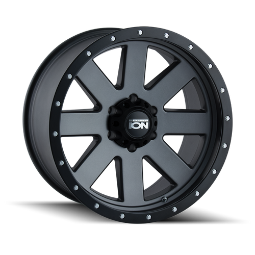 ION Type 134 18x10 / 5x139.7 BP / -19mm Offset / 108mm Hub Matte Gunmetal/Black Beadlock Wheel