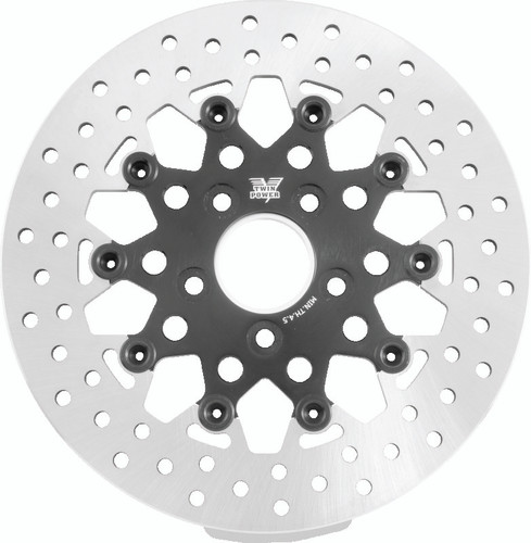 Twin Power 84-17 Big Twin Exc 08-17 FLH FLT Rear 11.5 Floating Rotor Black Mesh