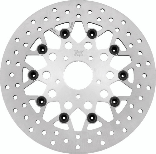 Twin Power 84-17 Big Twin Exc 11.8 and Lug Mount 84-13 XL Front 11.5 Floating Rotor Mesh Silver