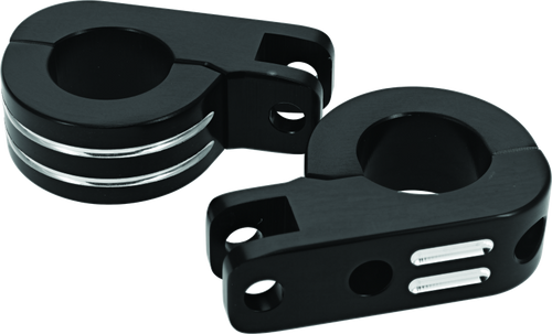 Bikers Choice Black Billet Highway Peg Mounts for 1.25 Inch Engine Guard Universal Custom Pr