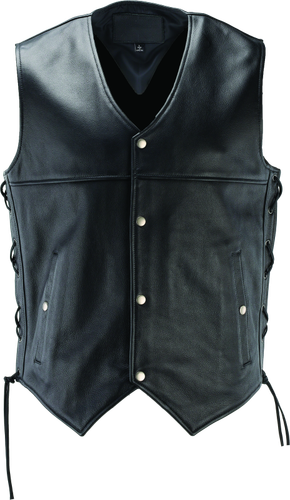 Kuryakyn Leather By River Road Old Skool Leather Vest Black - XL