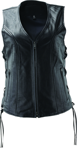 Kuryakyn Leather By River Road Sapphire Leather Vest Black Womens - Large
