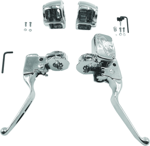 Bikers Choice 15-17 Softail Chrome Handlebar Control Kit 1/2 Inch Bore Single Disc