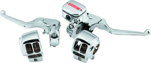Bikers Choice 96-07 FLH/FLT Chrome Handlebar Control Kit W/O Switches 11/16 Bore W/Audio
