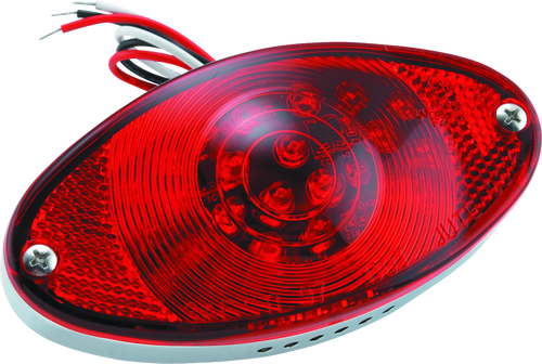 Bikers Choice Chrome LED Cateye Taillight Red Lens DOT Universal