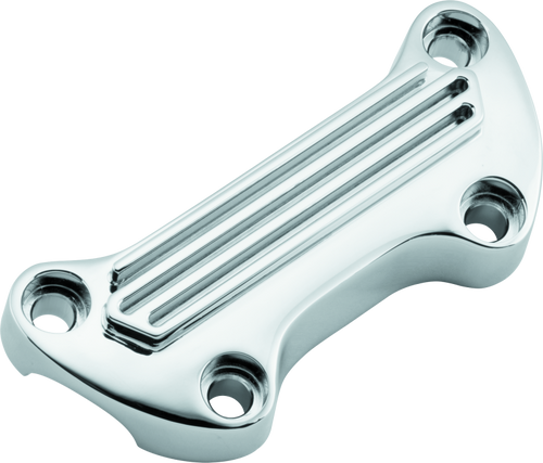 Bikers Choice 74-Up Chrome Finned Handlebar Clamp With 1in. Bars