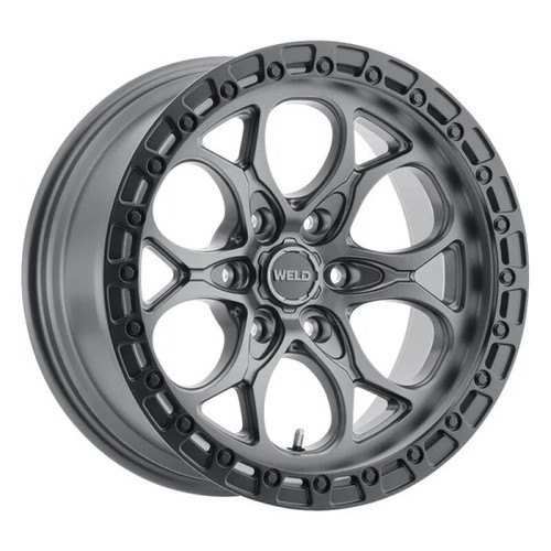 Weld 17x9 Ledge 6 6x135 ET-12 BS 4.50 Satin GUN / Satin BLK Ring 87.1