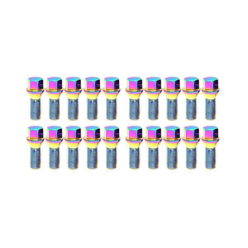 Wheel Mate Mevius Lug Bolt Set of 20 - Neon Chrome 14x1.25 27mm Cone 60 DEG TAP
