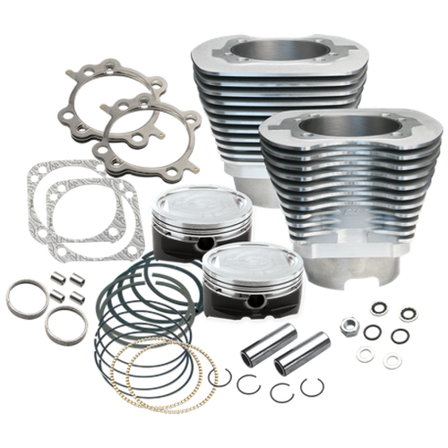 S&S Cycle 99-06 BT 4-1/8in Bore Cylinder & Piston Kit - Silver