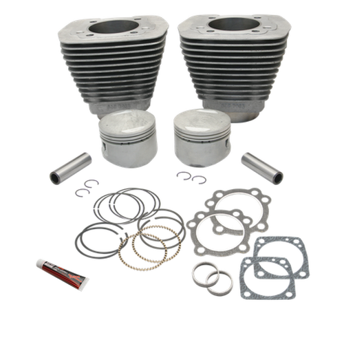 S&S Cylinder 84-99 BT w/Super Stock Cylinder Heads 89in 3 1/2in Bore Cylinder & Piston Kit - Natural