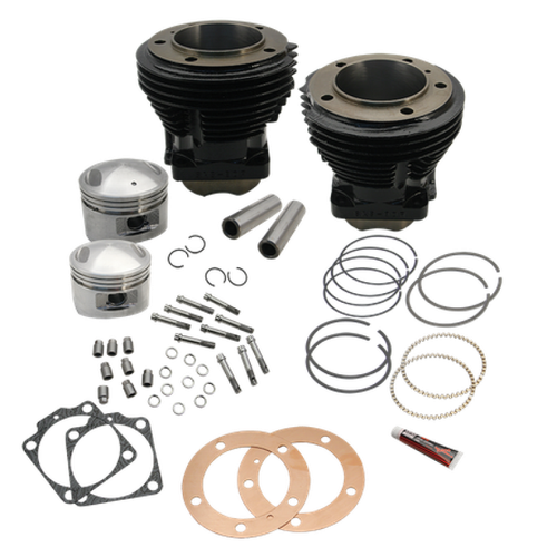 S&S Cycle 66-84 BT 98in 3-5/8in Big Bore Cylinder &  Piston Kit For S&S SH98 Engines - Gloss Black