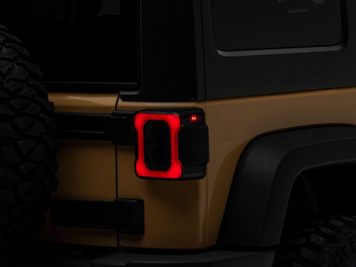 Raxiom 07-18 Jeep Wrangler JK Axial Series LED Tail Lights- Black Housing (Smoked Lens)