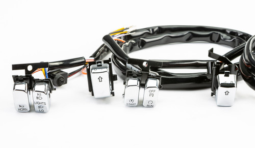 Hbar Switch Kit Chr/blk Lettrs Xl 07-13 Fx 07-11 Softail