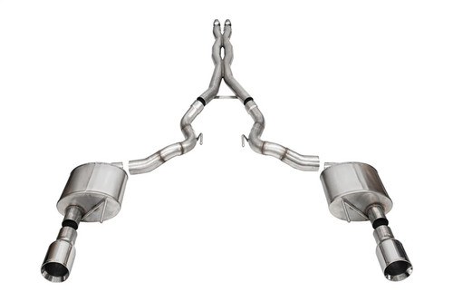 Corsa 24+ Ford Mustang GT Conv. Xtreme Cat-Back Ex. Sys. 3.0in Dual Rear Ex w/4.5in StraightCut Tips