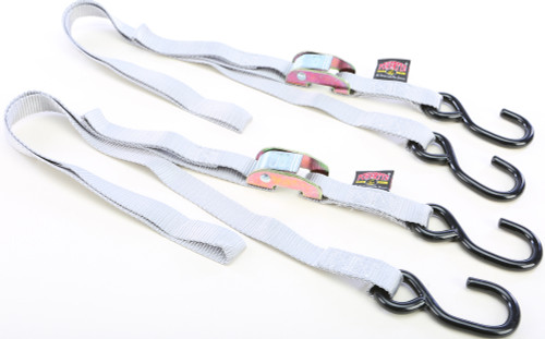 Tie-down Cam S-hook 1"x5.5' Silver Pair