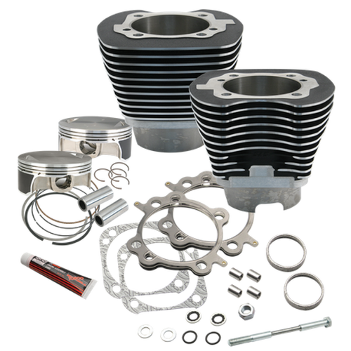 S&S Cycle 07-17 BT 117in Big Bore Cylinder Kit - Black Wrinkle