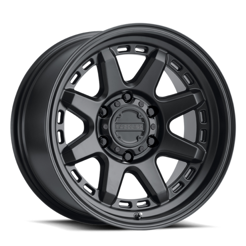 Raceline 947B Scout 17x8.5in / 5x139.7 BP / 0mm Offset / 106.5mm Bore - Satin Black Wheel