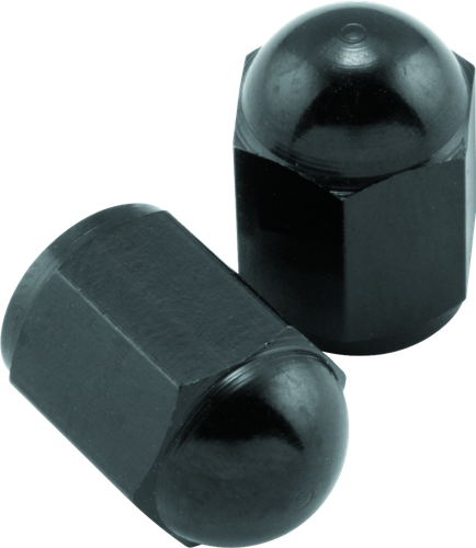 BikeMaster Valve Caps Aluminum (6 Pair) - Black