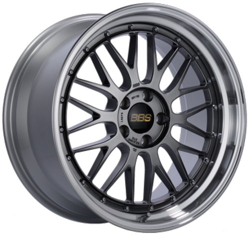 BBS LM 19x9.5 5x112 ET23 Diamond Black Center Diamond Cut Lip Wheel - 82mm PFS/Clip Required