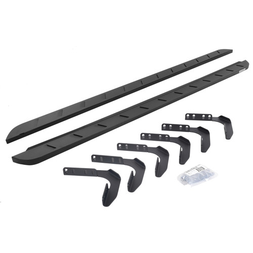 Go Rhino 99-16 Ford F-250 / F-350 Super Cab 4DR RB10 Slim Running Boards Kit (w/Brackets) - Tex. Blk