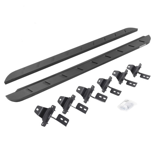 Go Rhino 18-22 Jeep Wrangler JLU 4DR RB10 Slim Running Boards Kit (Incl. Brackets) - Tex. Blk