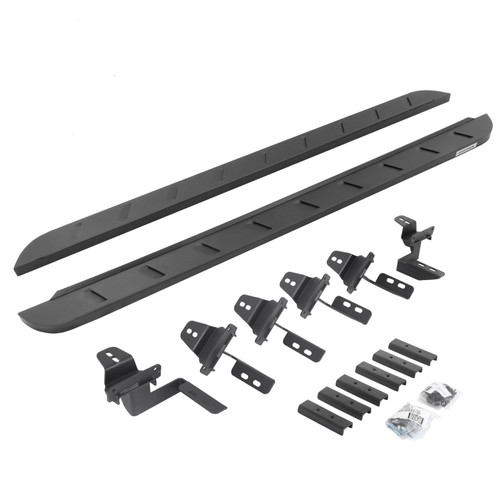 Go Rhino 07-18 Jeep Wrangler JK 4DR RB10 Slim Running Boards Kit (Incl. Brackets) - Tex. Blk