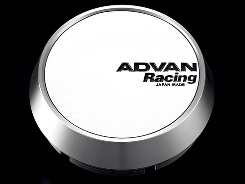 Advan 73mm Middle Center Cap - White/Silver Alumite